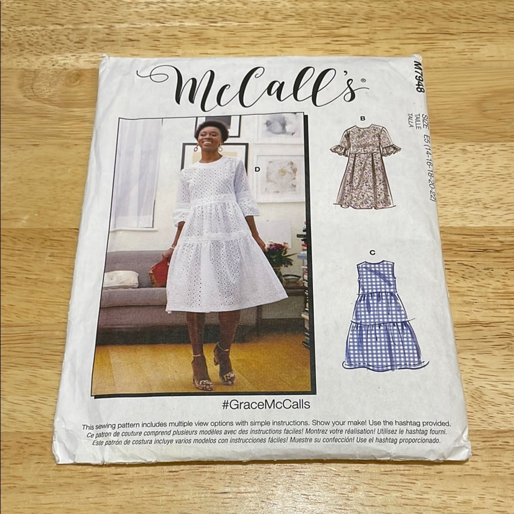 McCall's M7948 Easy Sewing Pattern for Misses' Dress E5(14-16-18-20-22) Uncut